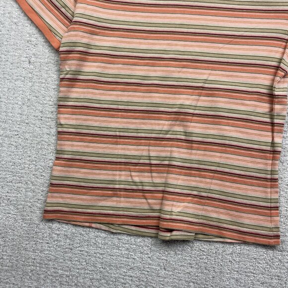 Columbia Retro Striped T-Shirt Women’s Sz M Salmon Pink Boho Outdoor Casual Top - Picture 14 of 14